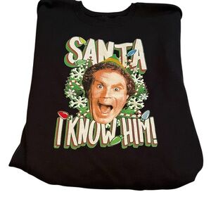 Elf Kids Black Graphic Tee - Santa I Know Him